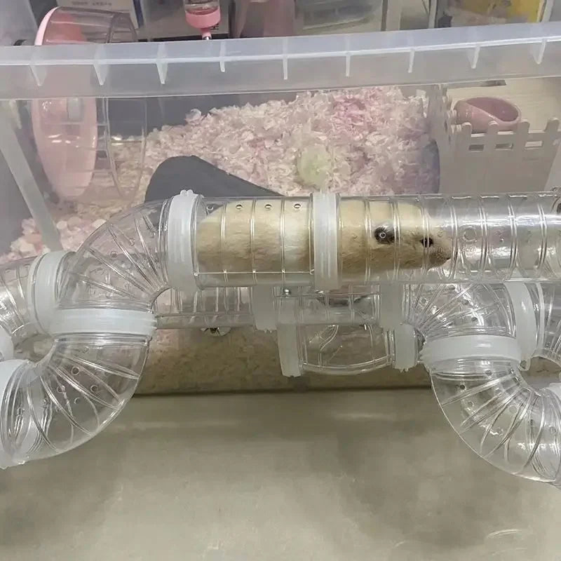 Hamster tube maze extension set for small pet tunnel enrichment from Burrowly.