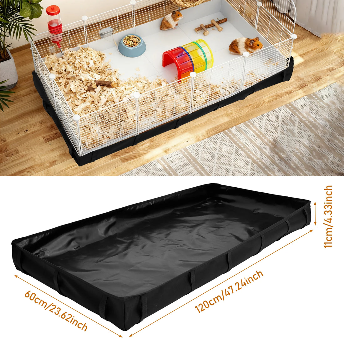 Waterproof Oxford Cage Base Liner for Guinea Pigs for guinea pigs, hamsters, and hedgehogs from Burrowly small pet supplies.