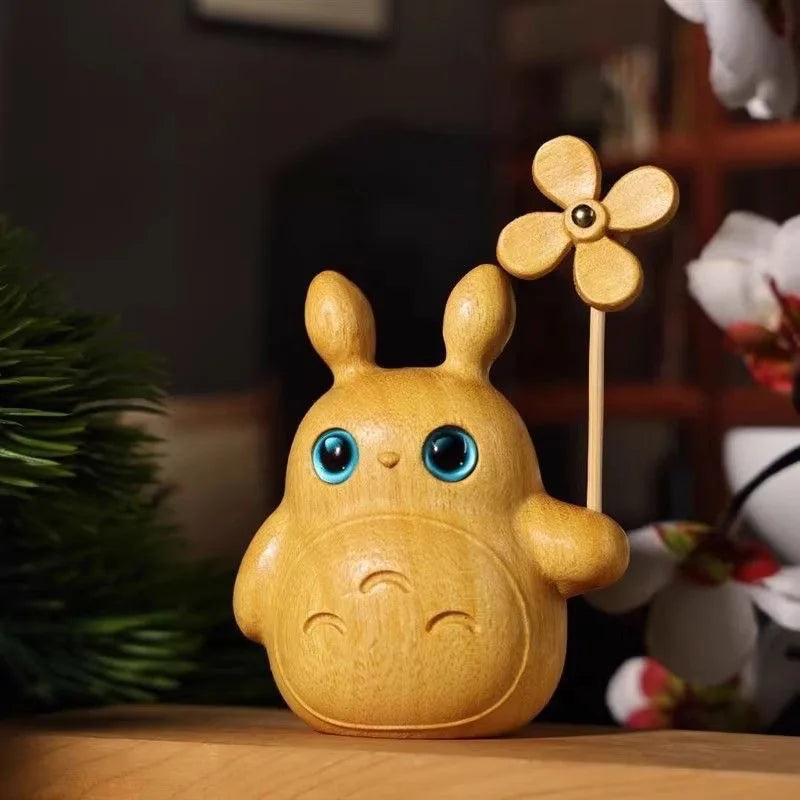 Hand Handle Windmill Chinchilla Cute Cartoon Car Ornament Toy Wooden