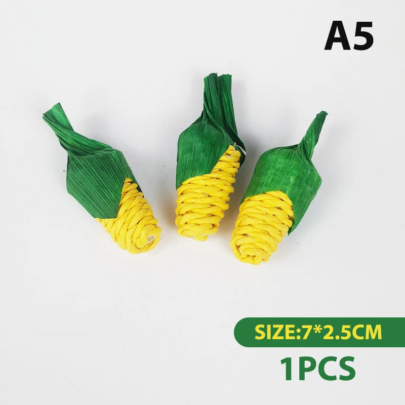 Corn and Carrot Woven Chew Balls for Hamsters for hamsters, rabbits, gerbils, and mice from Burrowly small pet supplies.