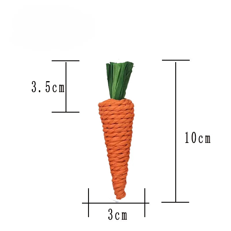Natural Woven Vegetable Chew Sticks for Small Pets for rabbits, hamsters, guinea pigs, and gerbils from Burrowly small pet supplies.