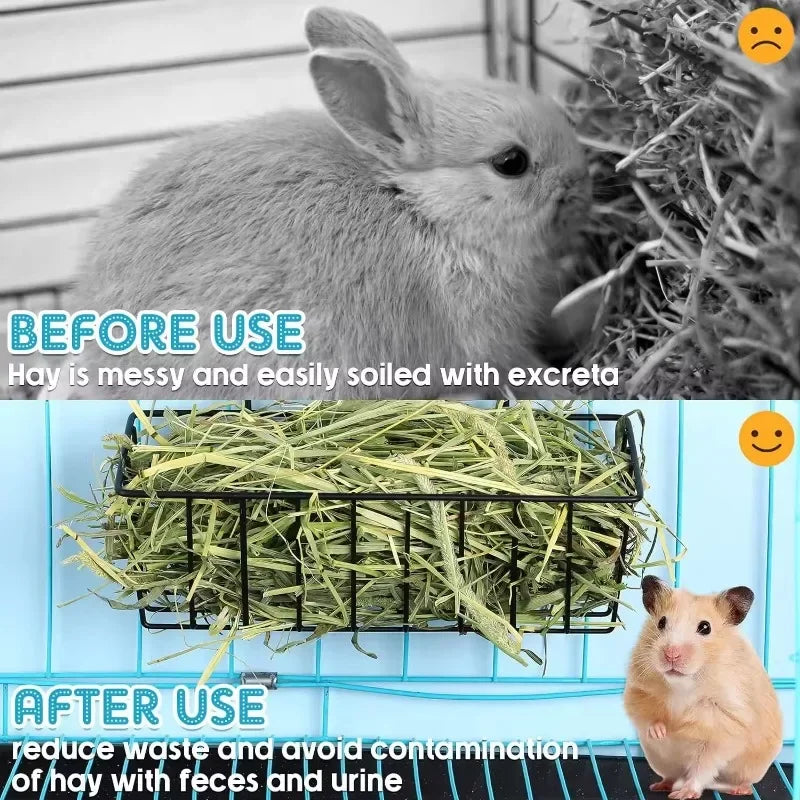 Heavy-Duty Metal Hay Rack for Rabbits and Guinea Pigs for rabbits, guinea pigs, and chinchillas from Burrowly small pet supplies.
