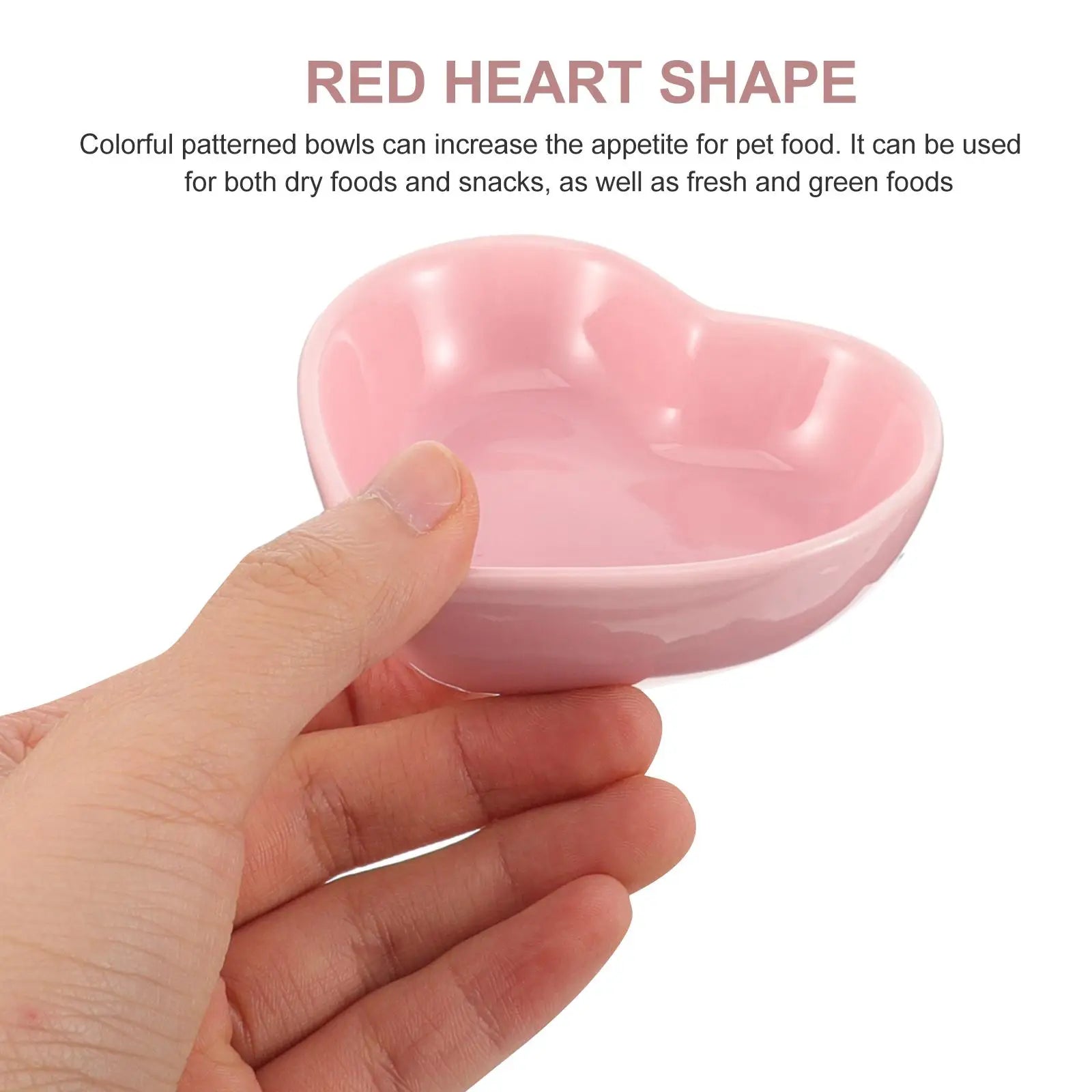 Heart-Shaped Ceramic Food Bowl for Small Pets