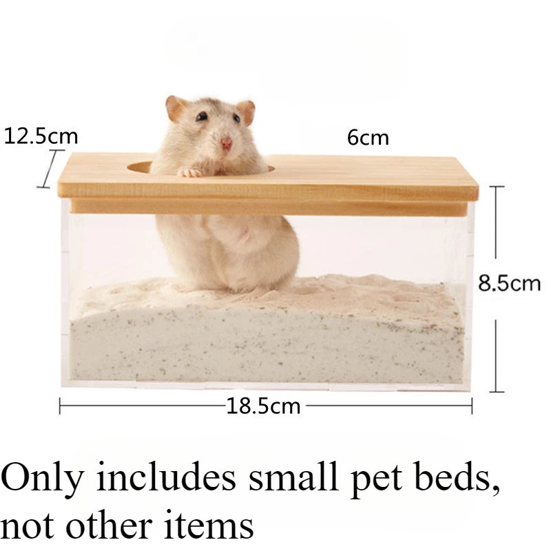 Creative Hamster Bath Room Bathing Room Sandbox Fully Transparent Large Toilet Dual Purpose Urine Basin Golden Bear Supplies
