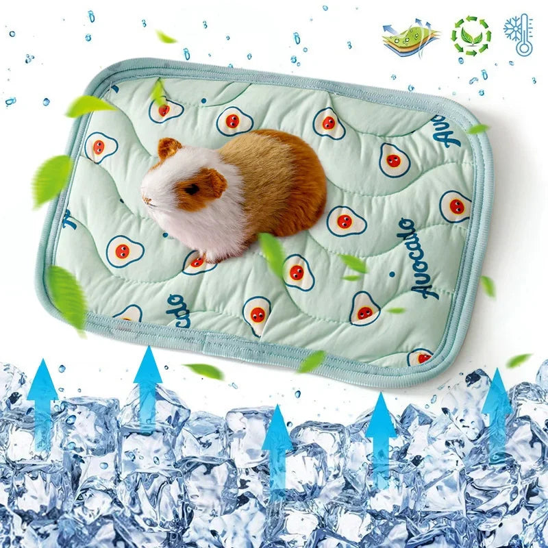 Small Pet Cooling Mat for hamsters, guinea pigs, rabbits, and chinchillas from Burrowly small pet supplies.