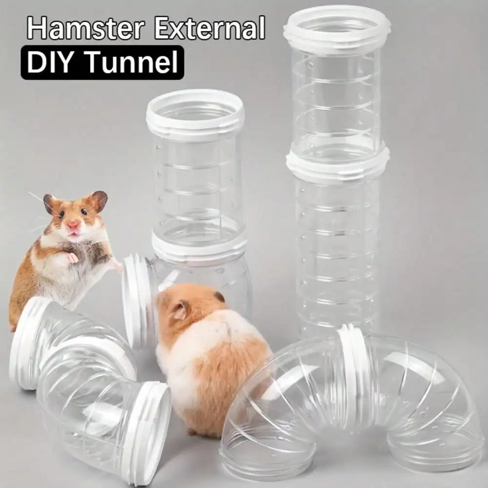 Transparent Small Pet Tunnel Set Diy Connectable Tubes for Hamsters Gnomes