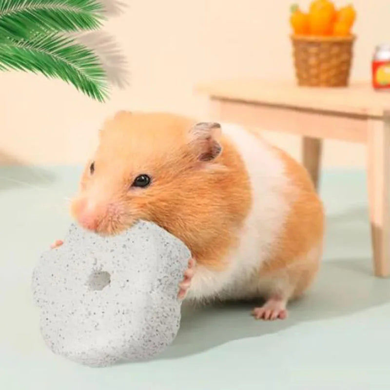 Mineral Teeth Grinding Stone for Small Pets for hamsters, guinea pigs, rabbits, and chinchillas from Burrowly small pet supplies.