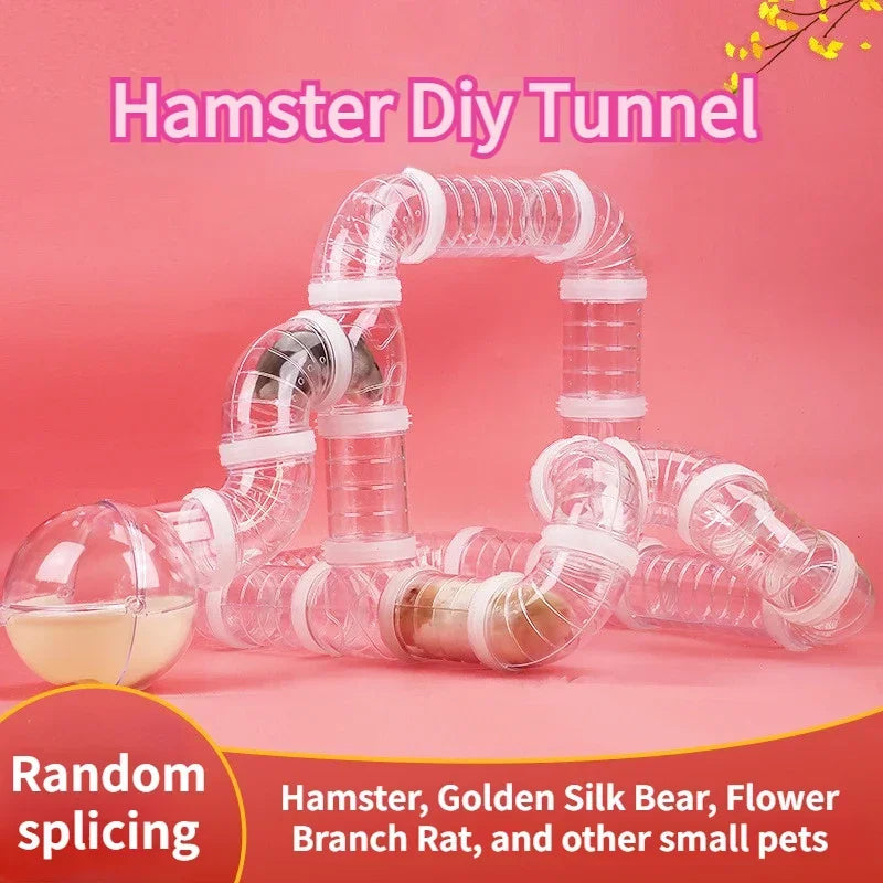 Hamster tube maze extension set for small pet tunnel enrichment from Burrowly.