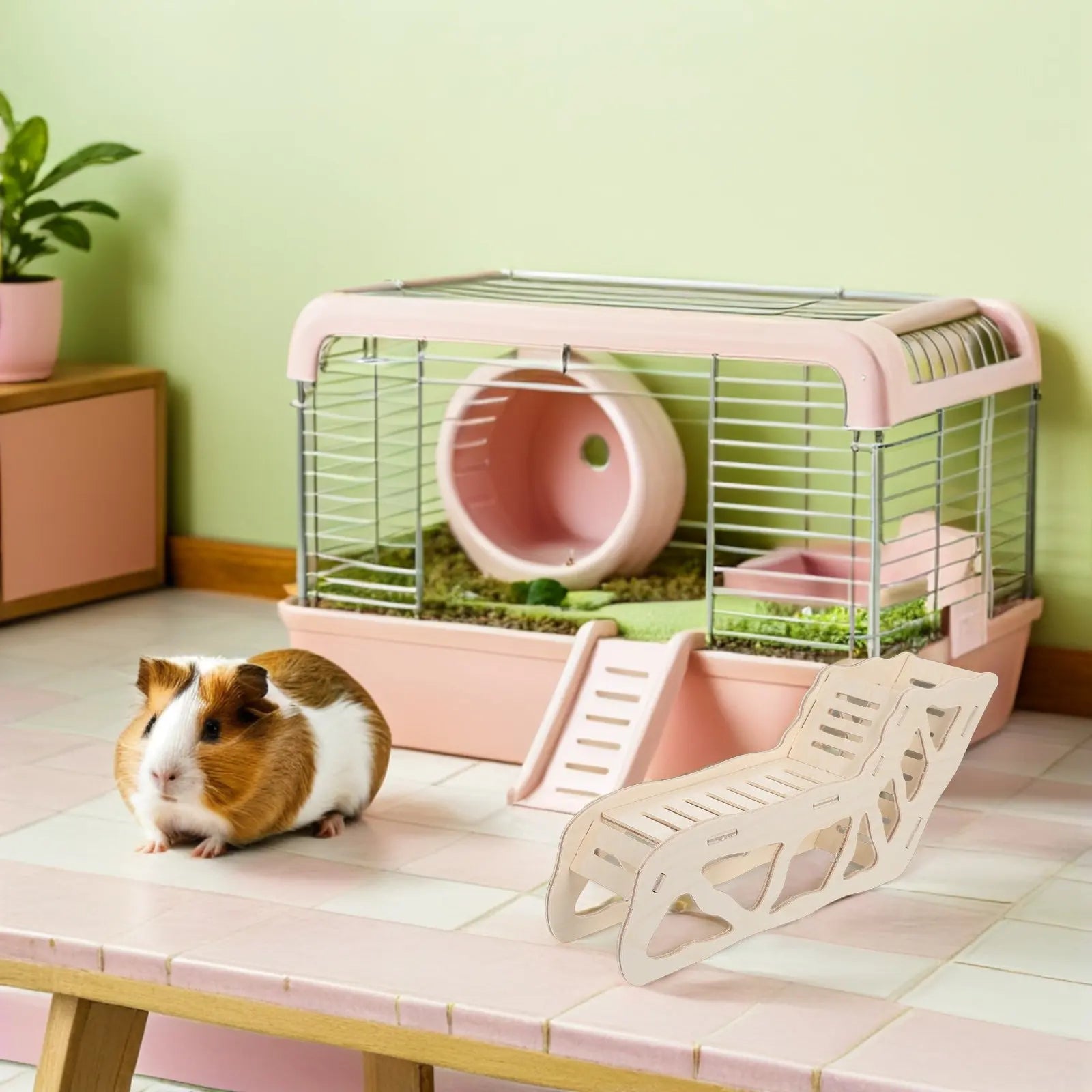 Hamster Platform Ladder Tunnel Wooden Climbing Cage Accessories for Small Pets Dwarf Mice Gerbils Squirrels Degus Exploring Play