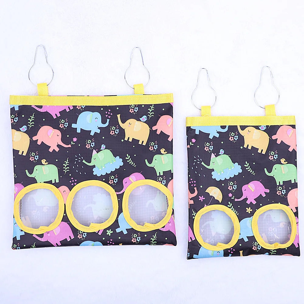 Rabbit Hay Bag 2/3 Holes Hanging Dry Grass Feeder for Guinea Pig Bunny
