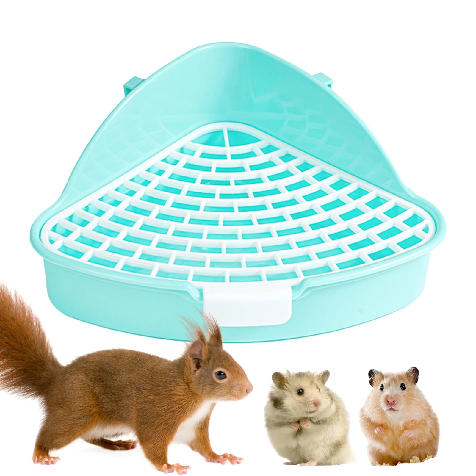 Bunny Corner Potty Trainer Tray for rabbits, ferrets, hamsters, and guinea pigs from Burrowly small pet supplies.