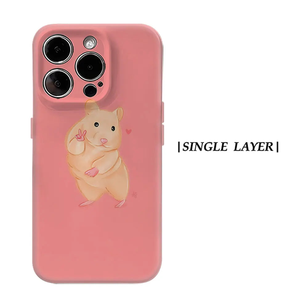 Peace Hamster Phone Case For Magnetic Phone Case for IPhone 17 16 15 14 13 Pro Max Plus Single Double-layer tough Case
