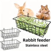 Rabbit Food Basket Grass Rack Rabbit Grass Frame Hay Feeder Rabbit Spring for Burrowly hay & forage and small pet care.