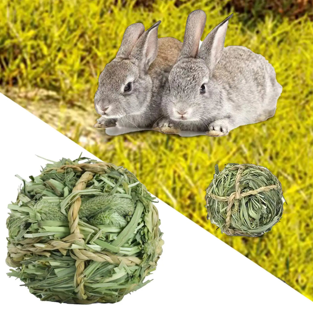 Rabbit Chew Toys Timothy Grass Hay Ball Small Animal Activity Play Toy for for Burrowly hay & forage and small pet care.