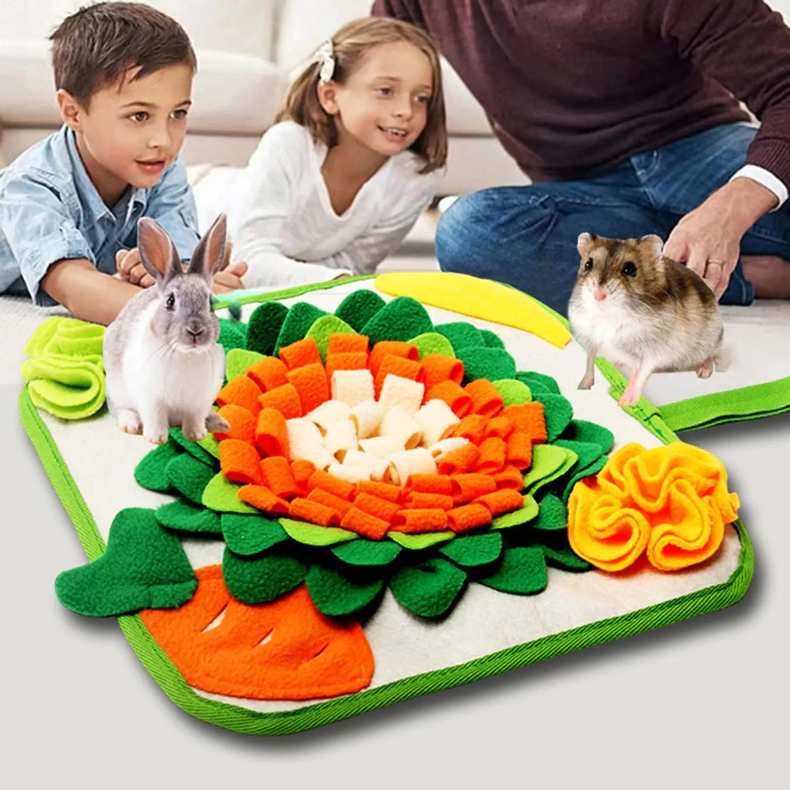 Rabbit Foraging Snuffle Mat for rabbits, and guinea pigs from Burrowly small pet supplies.