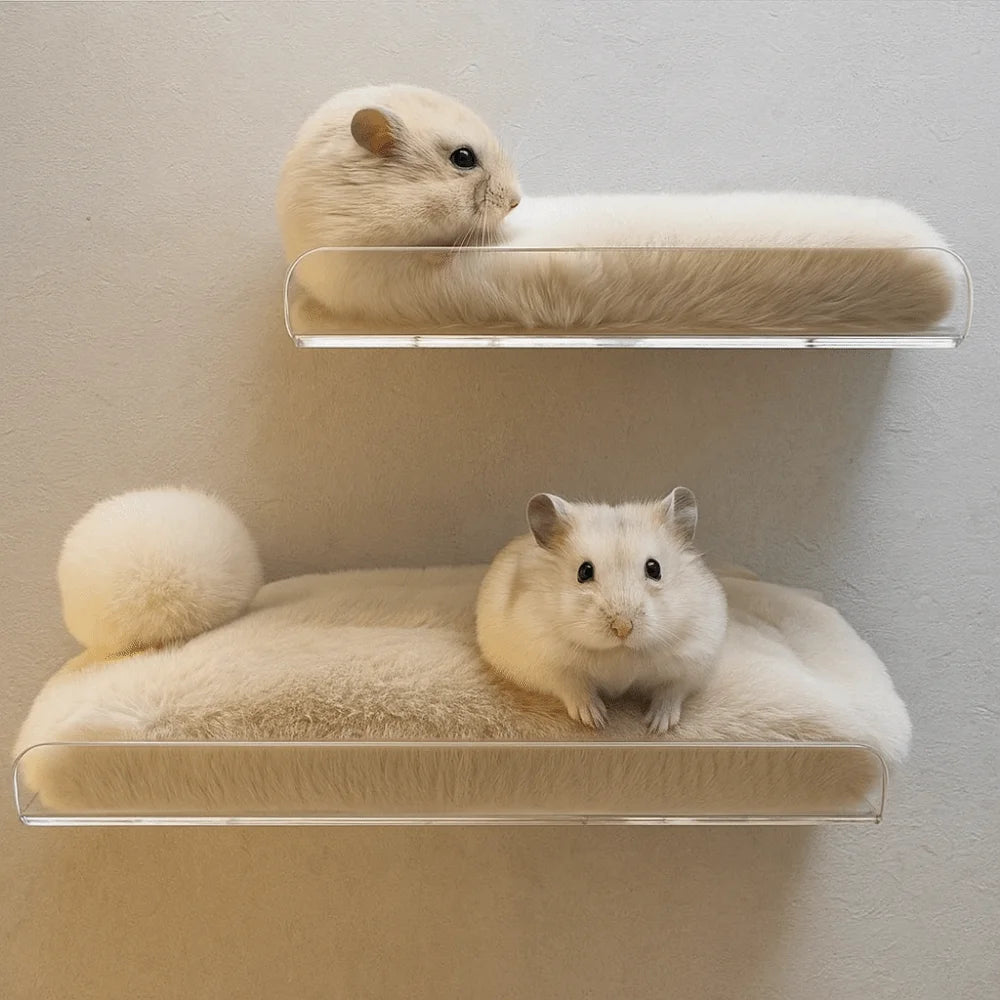 Warm Parrot Platform Detachable Acrylic Bird Resting Stand Comfortable Washable Parrot Sleeping Bed for Hamster Gerbils Mice