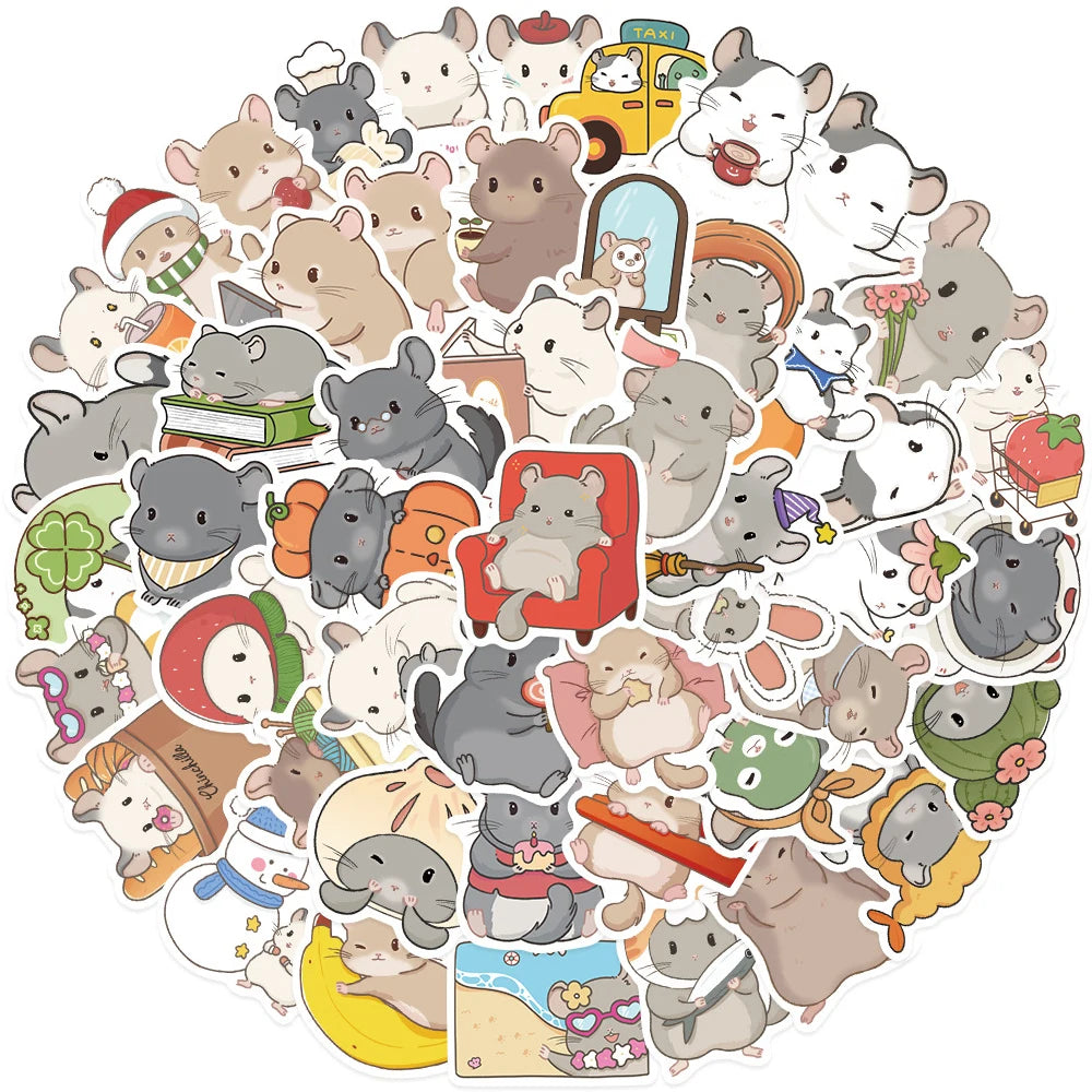 10/30/50pcs Kawaii Cute Cartoon Chinchilla Stickers Funny Creative Graffiti Sticker Skateboard Phone Suitcase Decals Decoration