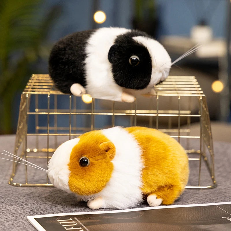 Guinea Pig Plush Toy 18cm Lifelike Black White,Brown White Guinea Pig Doll Stuffed Animal Toy Kids Birthday Gift Home Decor