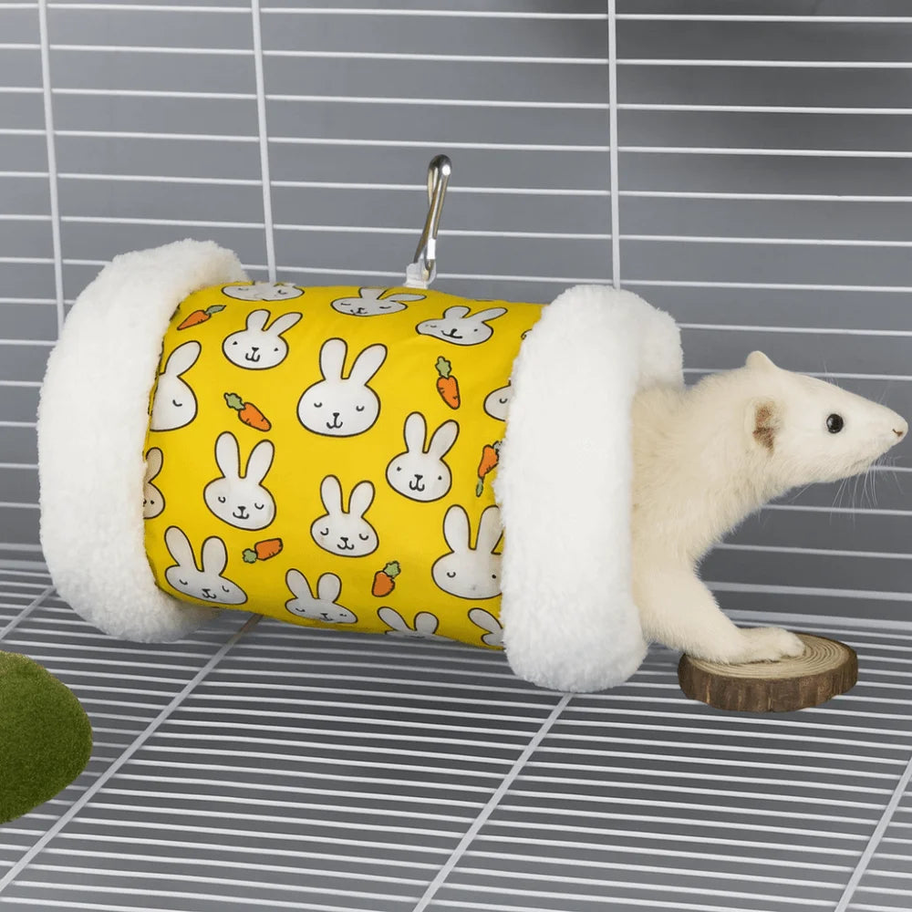 Pet Sleeping Bed Super Soft Hamster Tunnel Thickened Warm Hamster Hammock for Burrowly cozy hides and small pet care.