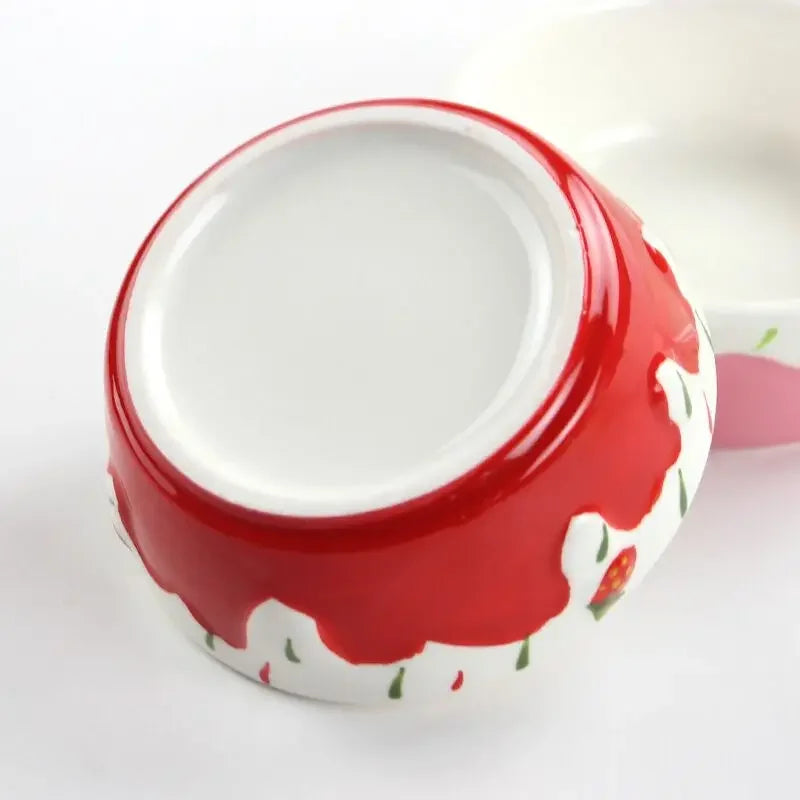 Anti-Rollover Ceramic Food Bowl for Small Pets