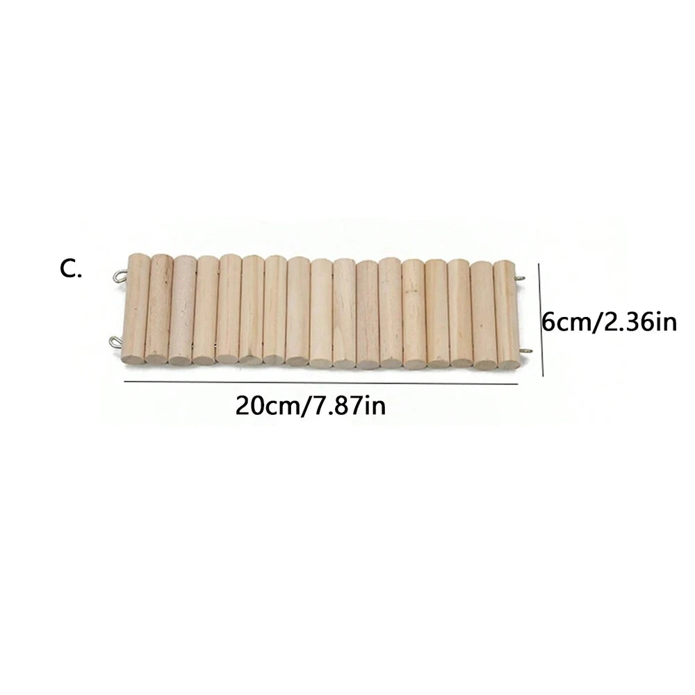 Hamster Habitat Multiple Size Wooden Bridge Cage Hamster Bendable Fence