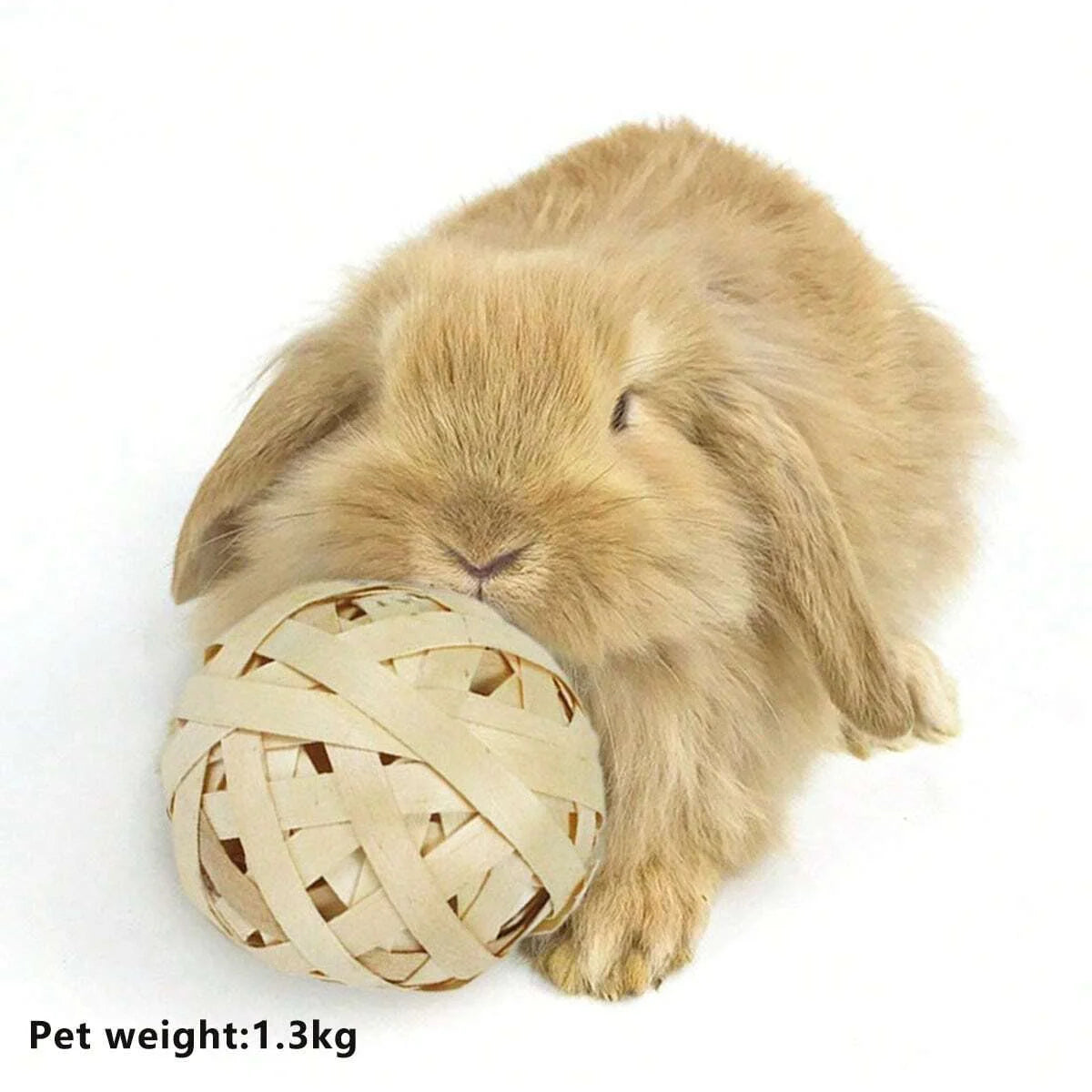 Natural Grass Weaving Chew Ball for rabbits, guinea pigs, hamsters, and chinchillas from Burrowly small pet supplies.