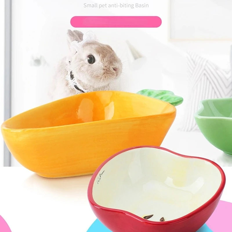 Hamster Feeding Bowl Colorful Heart Shape Ceramic Plate Food Water Bowl