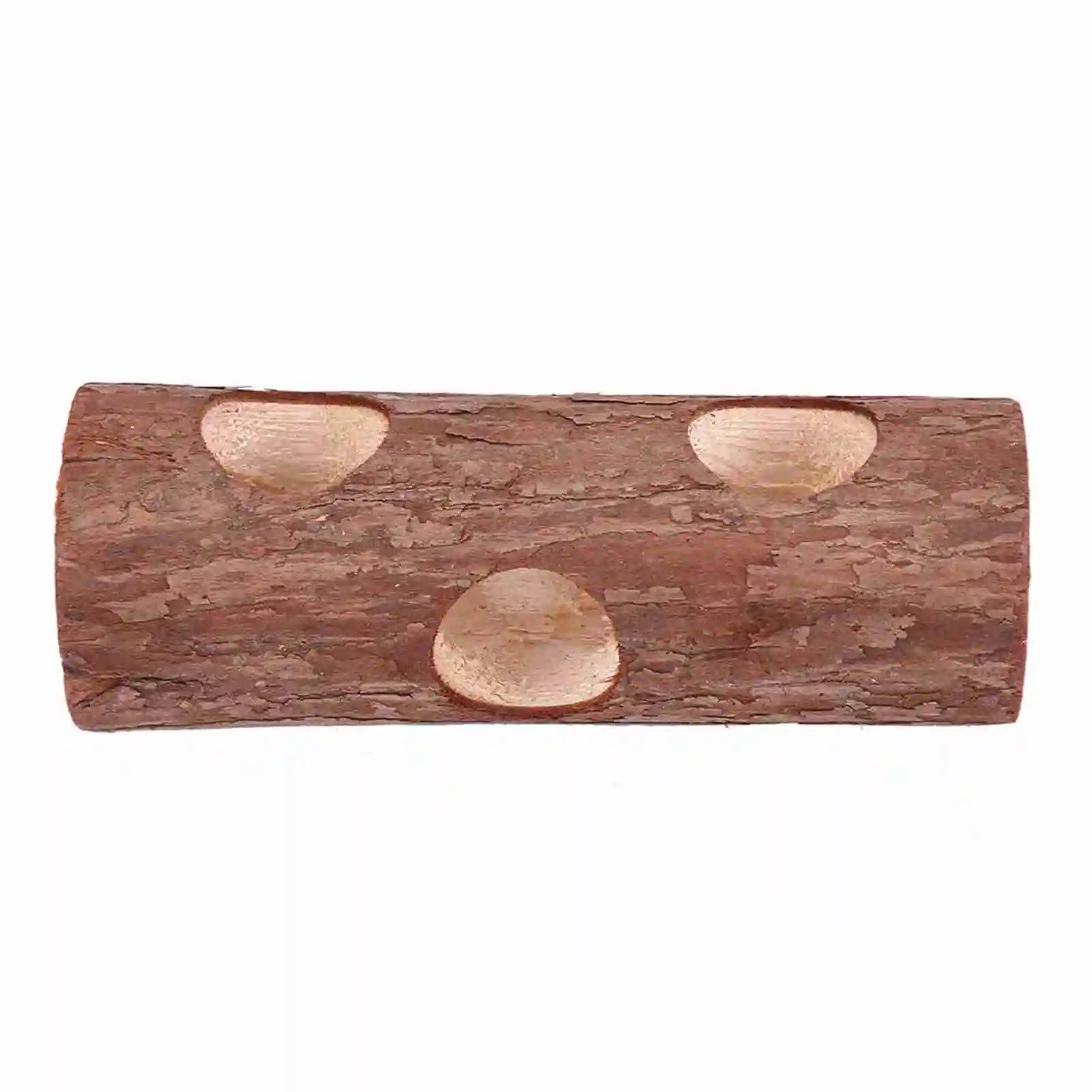 Wooden tunnel chew toy for hamster, guinea pig, and rabbit enrichment from Burrowly.