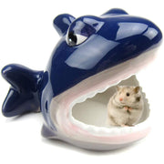 Ceramic Shark Hideout and Sand Bath for Hamsters for hamsters and chinchillas from Burrowly.