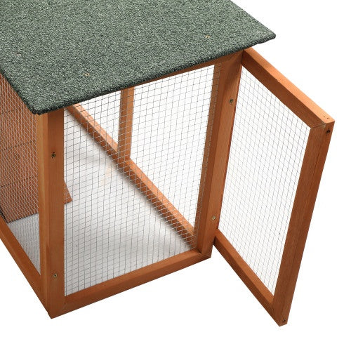 Large Wooden Rabbit Hutch with Tray and Ramp for rabbits from Burrowly small pet supplies.