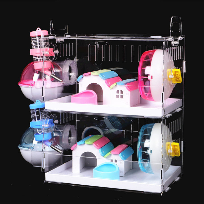 Large Double-Layer Hamster Villa with Accessories for hamsters from Burrowly small pet supplies.