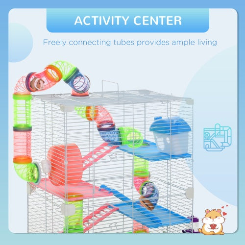 5-Tier Hamster Cage with Tunnels, Wheel & Bottle