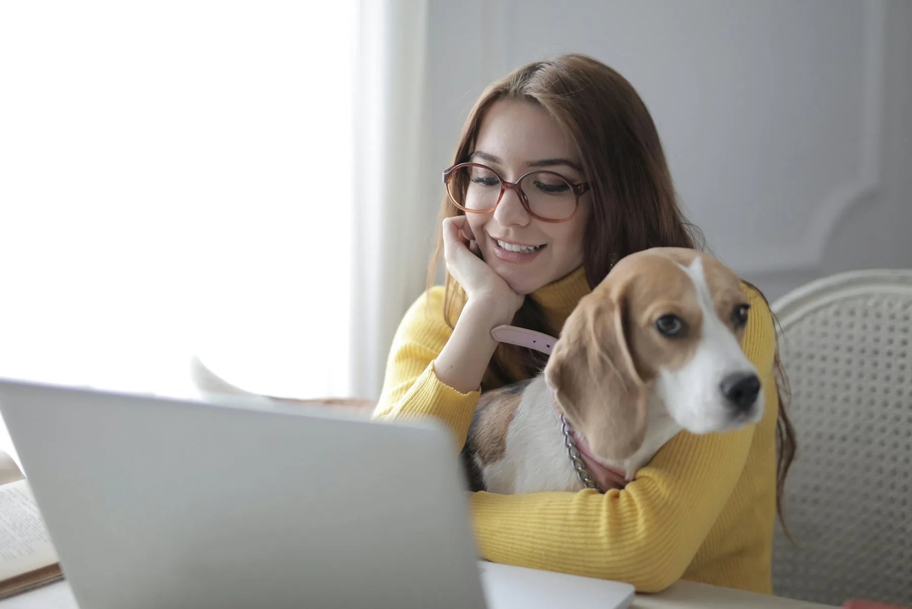 Pet owner with dog